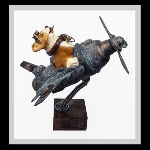 Steampunk Corgi Aviator Takes Flight