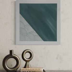 Sage Green and Swirls of White texture past on canvas.
