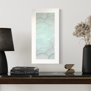 Gradients of Green under many swirls of white texture paste