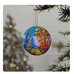 3"round ceramic Christmas ornaments